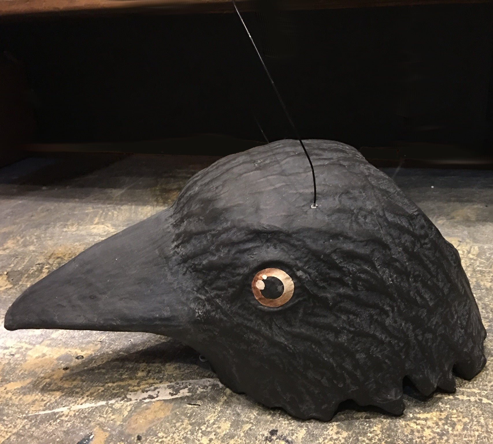 Midnight Raven Candy Bucket - Paper Mache