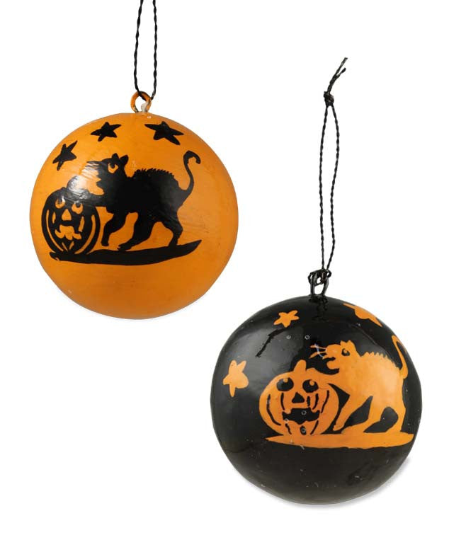 Halloween Cat Silhouette Ball Ornaments