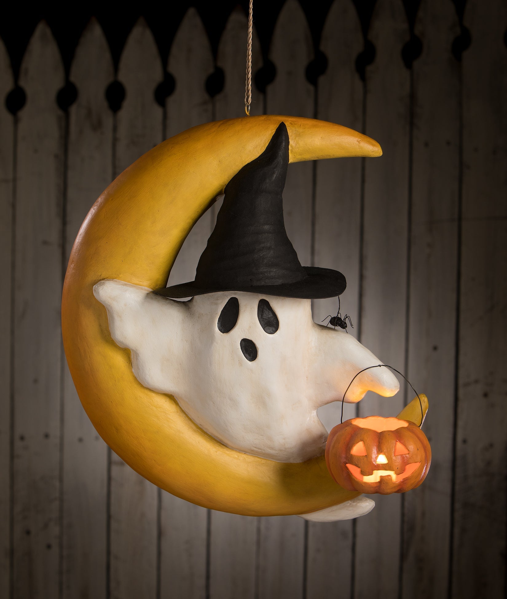 "Ghoulish Moon, Paper Mache"