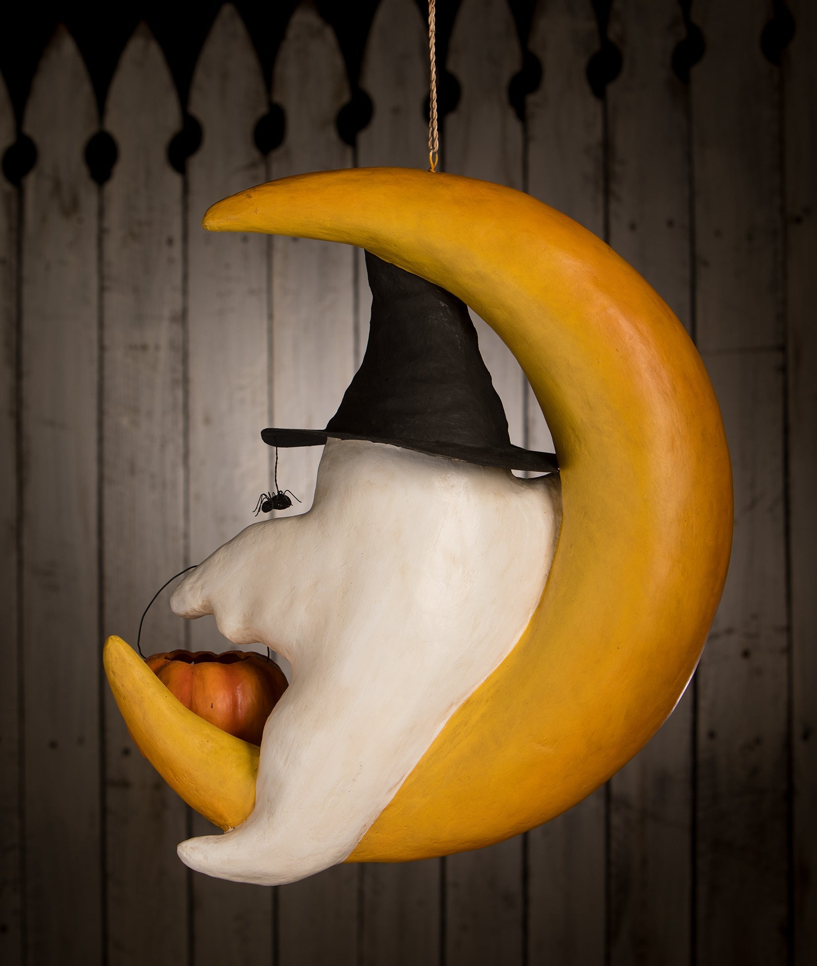 "Ghoulish Moon, Paper Mache"