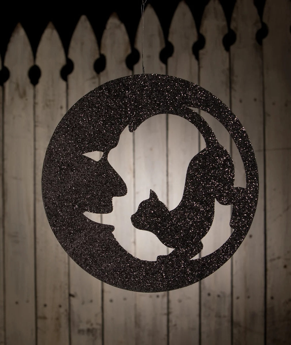 Cat in Moon Silhouette