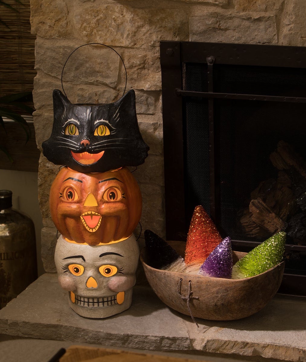"Silly Skelly Bucket, Paper Mache"