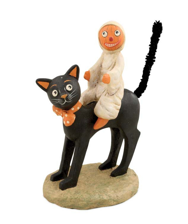 Ghostie Black Cat Ride Figurine