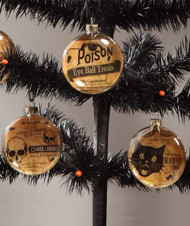 Halloween Glass Disc Ornaments