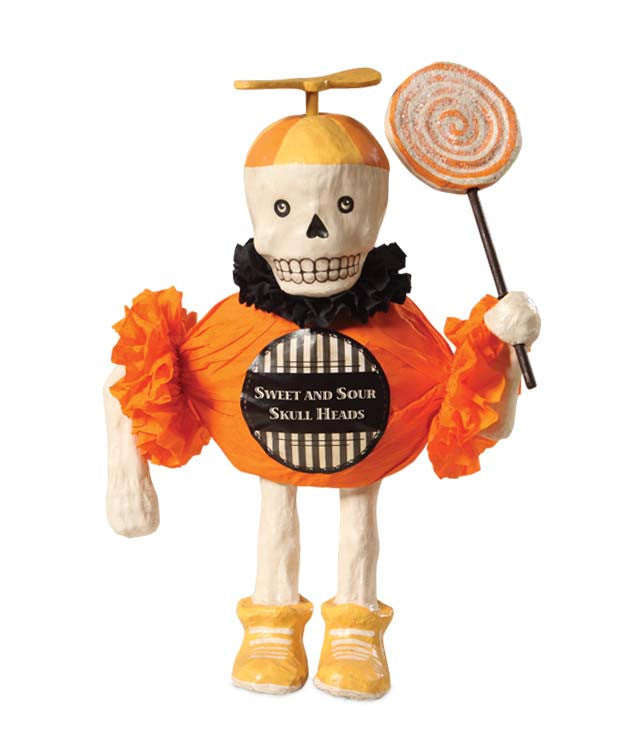Large Paper Mache Sweet & Sour Skullie