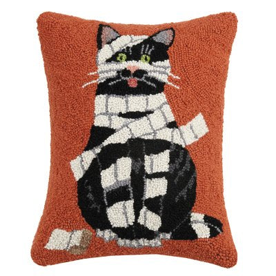 Mummy Cat Pillow - Hooked Wool