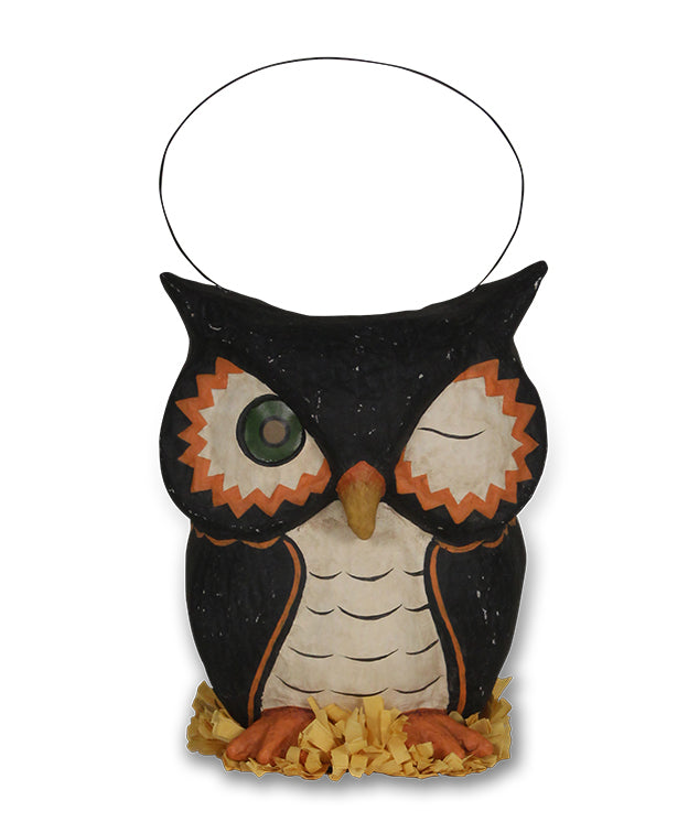 Paper Mache Owl Bucket