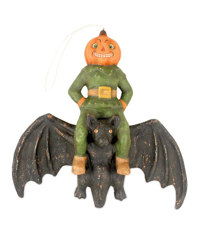 Pumpkin Head On Bat