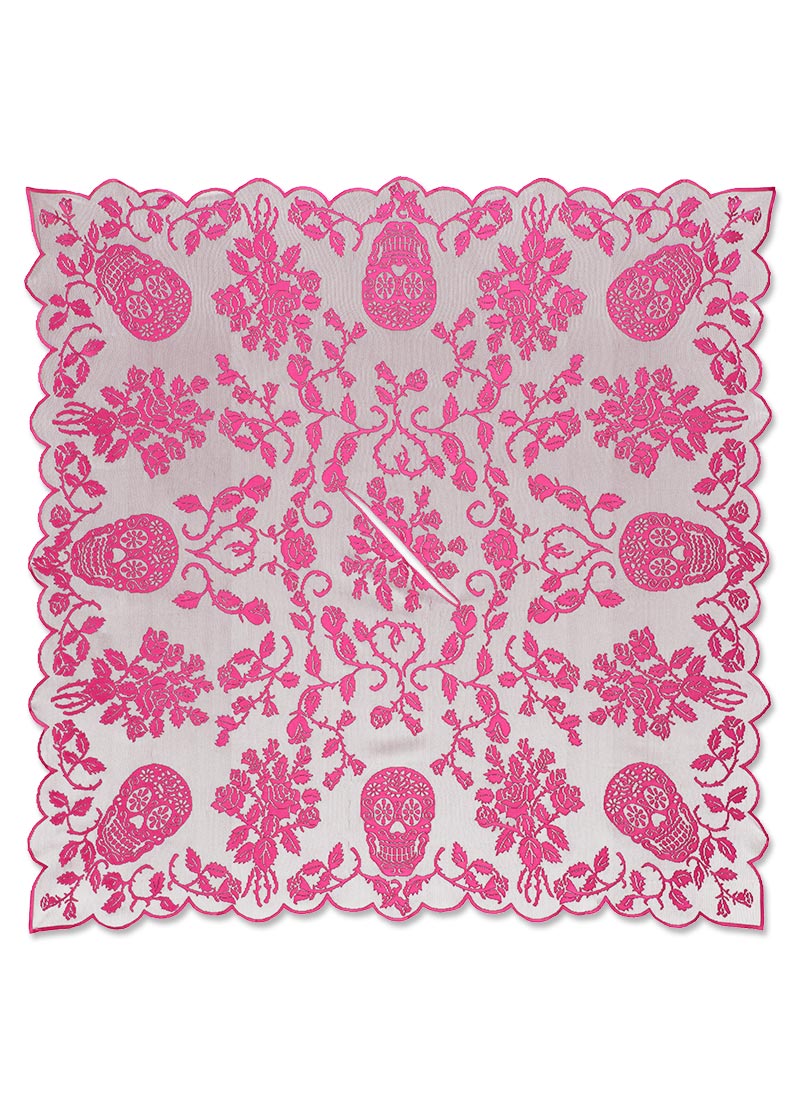 Skull and Roses Pink Poncho